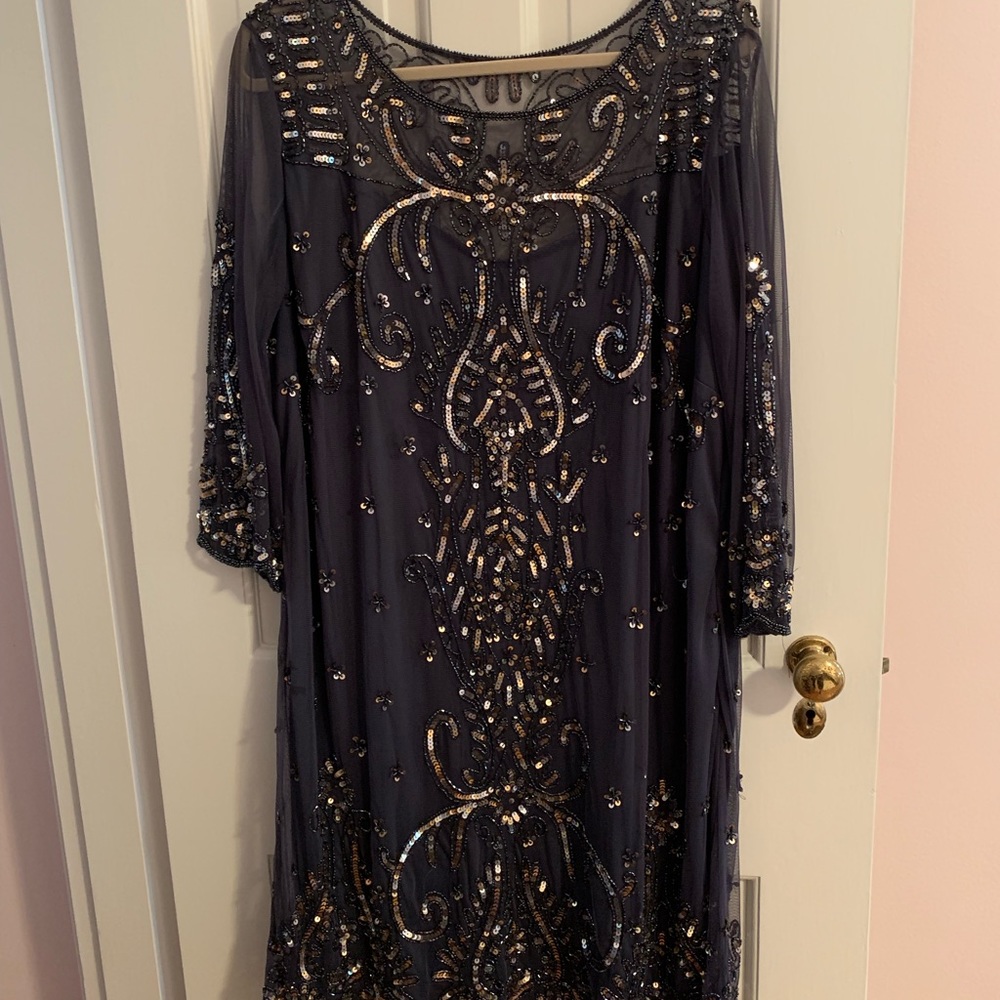 Pisarro Nights black tie beaded cocktail dress